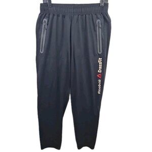 Reebok Black Polyester Crossfit Track Jogger Running Men's Pants Size M